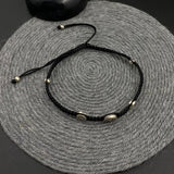 Spiral & Flower Charm Thread Anklet