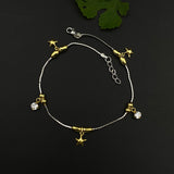 Gold Star & Zircon Drop Anklet