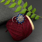 Royal Blue Marcasite Nose Pin