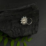 Aquamarine Flower Nose Pin