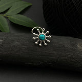 Turquoise Strokes Nose Pin