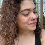 Green Marigold Nose Pin