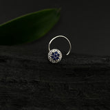 Round Zircon & Sapphire Nose Pin
