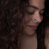 Emerald Star Jadau Nose Pin