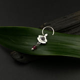 Ethnic Hanging Bead Nose Pin (pink)