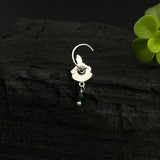 Ethnic Hanging Bead Nose Pin (Green)