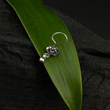 Silver Flower Hanging Bead Nose Pin