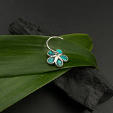 Turq Petals Nose Pin