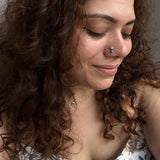 Turq & Zircon Nose Pin