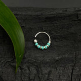 Turq Beads Nose Ring