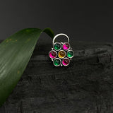 Rangoli Kundan Marigold Nose Pin