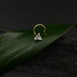 Zircon Triangle Nose Pin (Gold Plated)