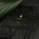 Zircon Triangle Nose Pin (Gold Plated)