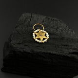 Emerald Star Jadau Nose Pin