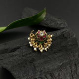 Jadau Chand Nose Pin