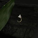 Zircon Triangle Nose Pin (Gold Plated)