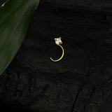 Tiny Zircon Square Nose Pin(Gold Plated)