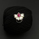 Ruby With Mother Of Pearl Nose Pin