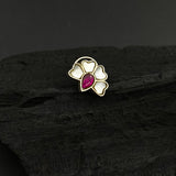 Ruby With Mother Of Pearl Nose Pin