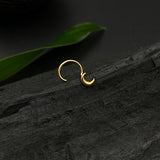Tiny Crescent Moon Nose Pin (Gold Plated)