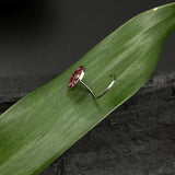 Deep Maroon Enamel & Zircon Nose Pin