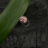 Deep Maroon Enamel & Zircon Nose Pin