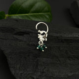 Green Peacock Nose Pin