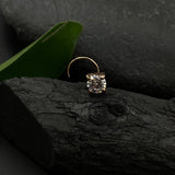 Big Single Diamond Nose Pin (rose gold plated)