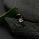 Big Single Diamond Nose Pin (rose gold plated)