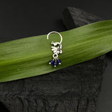 Blue Peacock Nose Pin