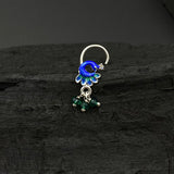 Green Peacock Nose Pin