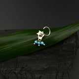 Red With Turq Beads Nose Pin