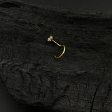 Round Zircon Nose Pin (Gold Plated)