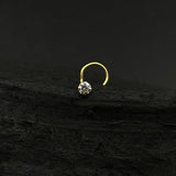 Round Zircon Nose Pin (Gold Plated)