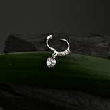 Zircon Drop Nose Ring (Click Lock)
