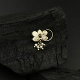 Emerald Kundan Drop Nose Pin