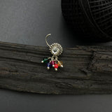 Multicoloured Hanging Beads Nose Pin