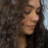 Intricate Ruby Flower Nose Pin