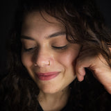 Zircon String Nose Ring (Gold Plated)