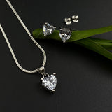 Heart Pendant & Ear Studs Set