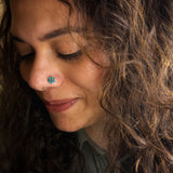 Turquoise Marigold Nose Pin