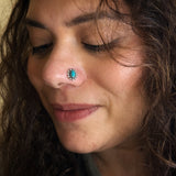 Zircon With Turq Nose Pin