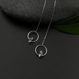Zircon In Circle Thread Earrings