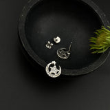 Crescent Moon & Stars Ear Studs