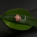 Red Petals Nose Pin