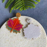 Trippy Maple Leaf Earrings