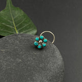 Turquoise Marigold Nose Pin