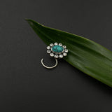 Zircon With Turq Nose Pin