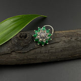 Emerald Marcasite Nose Pin