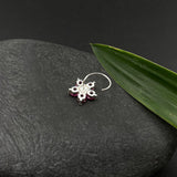 Ruby Flower Nose Pin